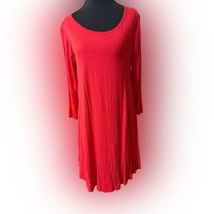 Red Long Sleeve Skater/Swing Dress Size Small